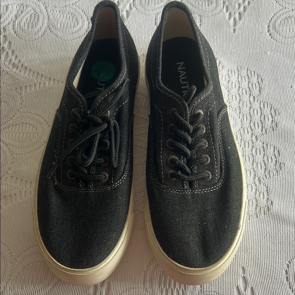 Nautica Men's Black Canvas Sneakers